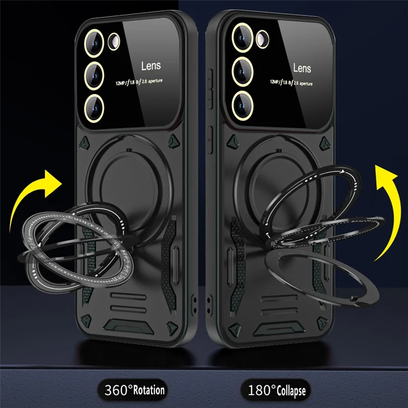 Kickstand-Handyhülle für Samsung Galaxy S23, PC+TPU-Rückseite kompatibel mit MagSafe - Rot