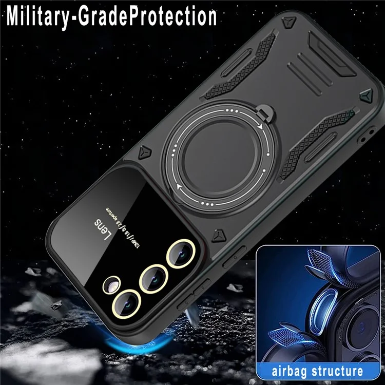 Phone Case for Samsung Galaxy S23+ Compatible with MagSafe PC+TPU Anti-drop Kickstand Cover - Red