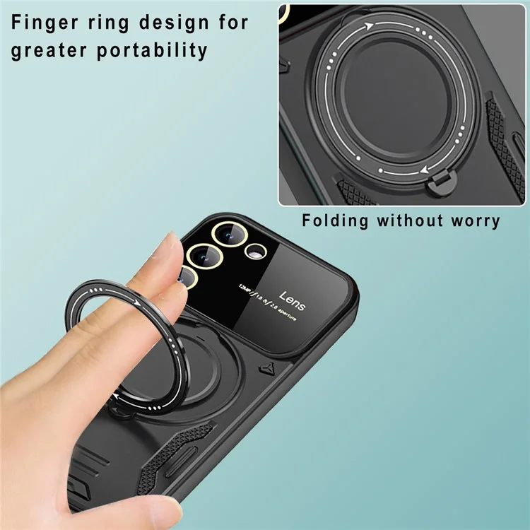 Phone Case for Samsung Galaxy S23+ Compatible with MagSafe PC+TPU Anti-drop Kickstand Cover - Red