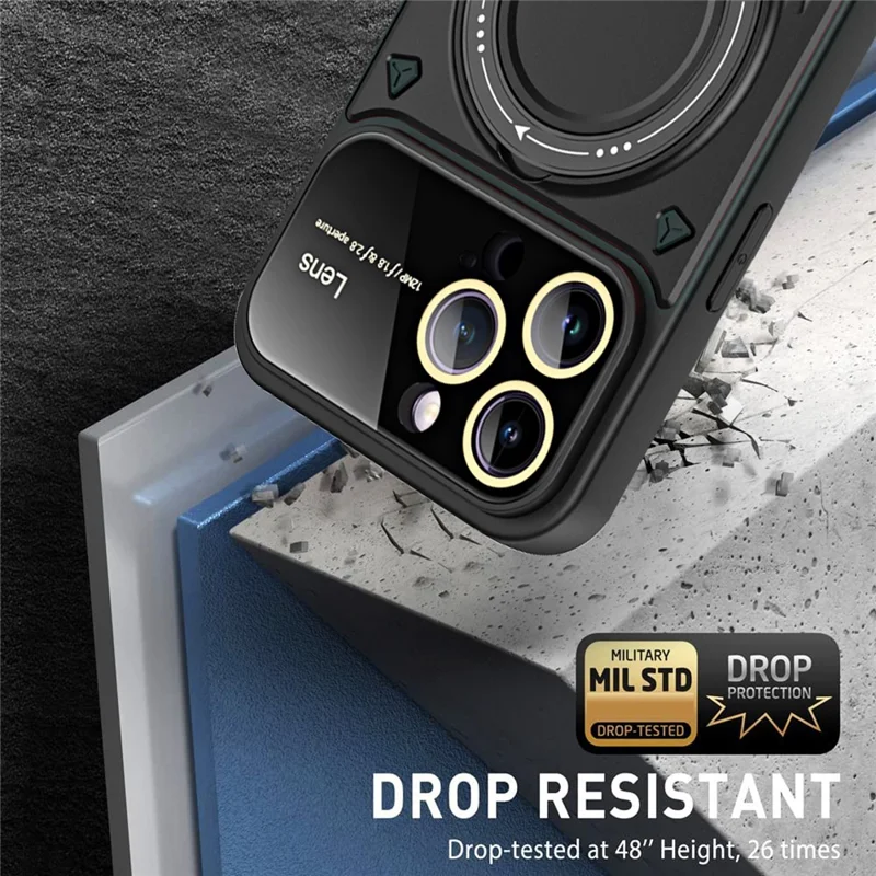 Shockproof Case for iPhone 12 Pro 6.1 inch Compatible with MagSafe PC+TPU Kickstand Phone Cover - Blue