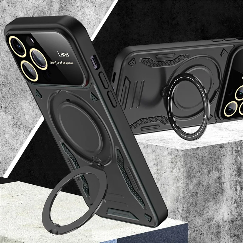 Stoßfeste Hülle für iPhone 12 Pro 6.1 Zoll kompatibel mit MagSafe PC+TPU Kickstand Handyhülle - Rot