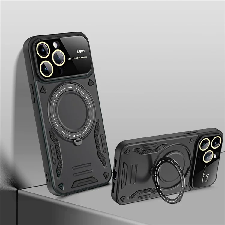 Coque anti-chute pour iPhone 13 Pro Max 6,7 pouces compatible avec MagSafe PC+TPU Kickstand Phone Cover - Noir