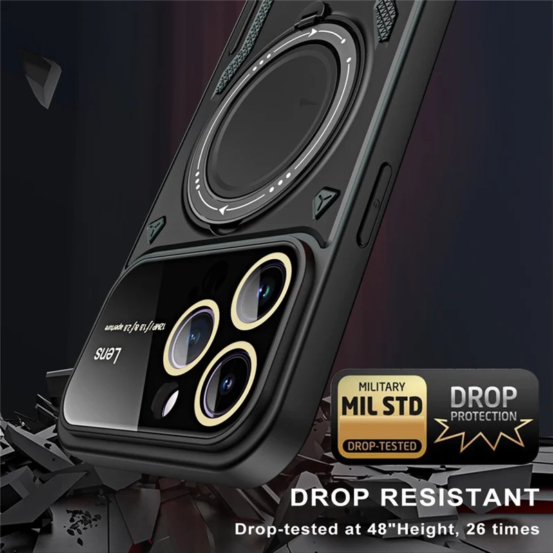 Sturzsichere Hülle für iPhone 13 Pro Max 6.7 Zoll kompatibel mit MagSafe PC+TPU Ständer Handyhülle - Rot