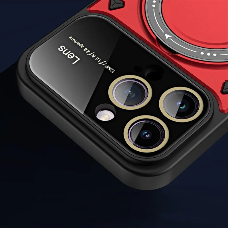 PC+TPU Back Case for iPhone 14 Pro Max Compatible with MagSafe Kickstand Phone Cover - Red