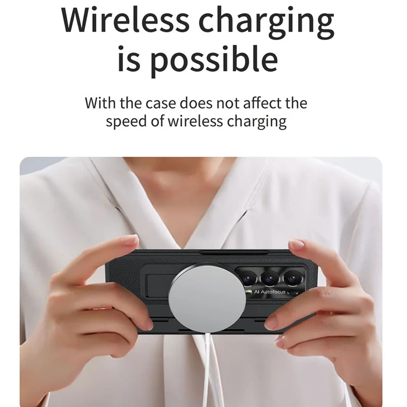 For Honor Magic V2 5G Kickstand Cell Phone Shell Hard PC Cover Case with Tempered Glass Screen Film - All Gold