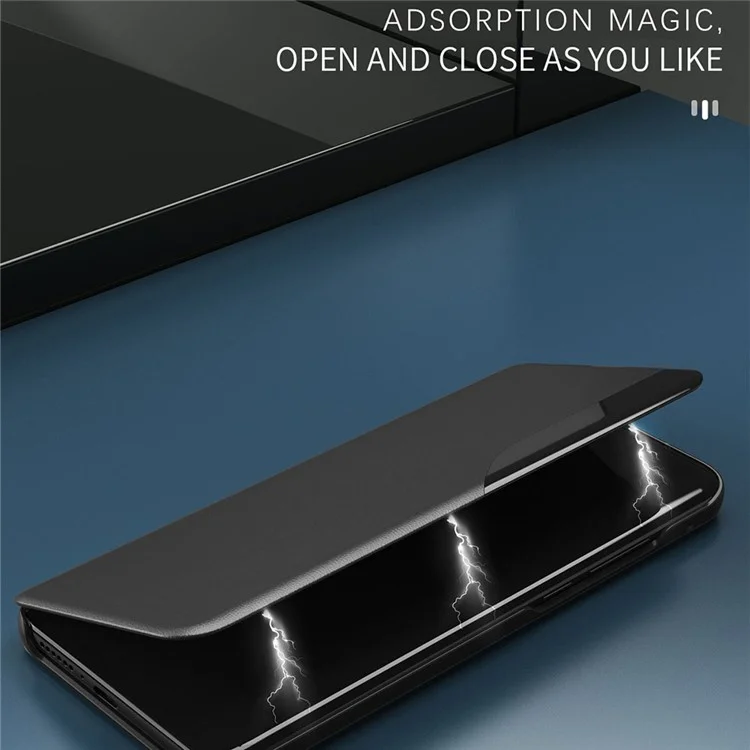 For Samsung Galaxy S23 FE View Window Phone Case PU Leather Drop Protection Stand Cover - Black