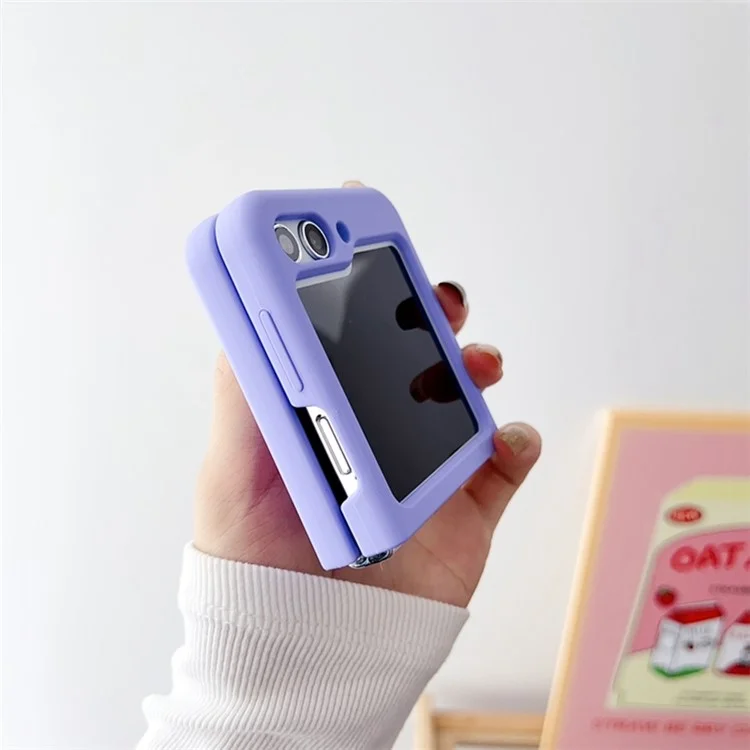 Silicone Phone Case for Samsung Galaxy Z Flip5 5G , Anti-scratch Protective Folding Phone Cover - Purple