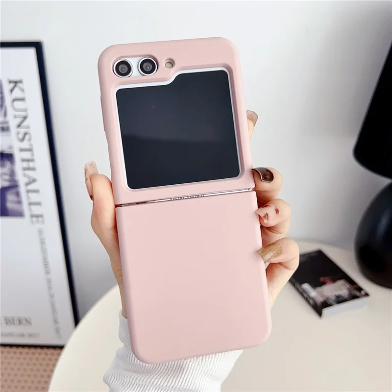 Silicone Phone Case for Samsung Galaxy Z Flip5 5G , Anti-scratch Protective Folding Phone Cover - Pink