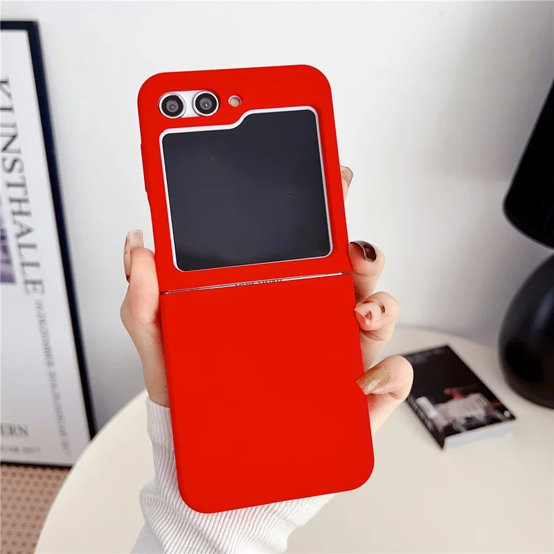 Silicone Phone Case for Samsung Galaxy Z Flip5 5G , Anti-scratch Protective Folding Phone Cover - Red