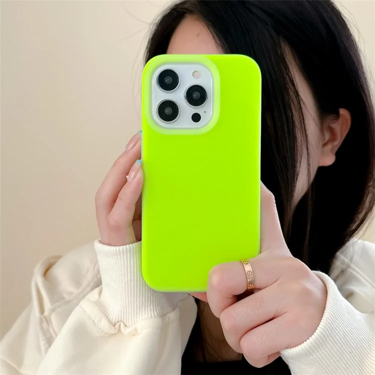 Для iPhone 15 Pro Max Jelly Liquid Silicone+PC Anti-drop Phone Case Protective Back Cover - Green