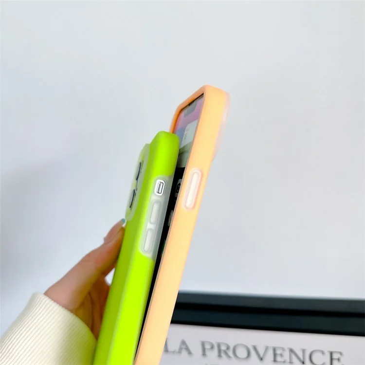 Для iPhone 15 Pro Max Jelly Liquid Silicone+PC Anti-drop Phone Case Protective Back Cover - Green
