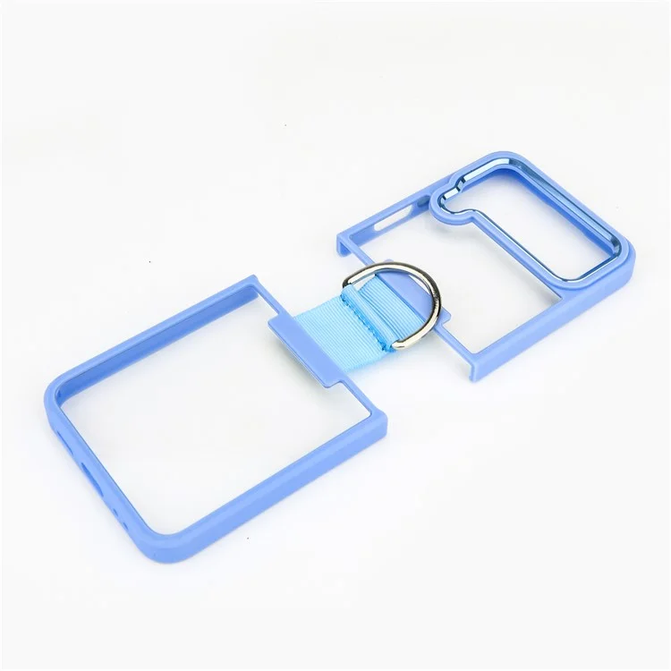 Для Samsung Galaxy Z Flip4 5G Soft TPU+ Твердый Корпус пк Прозрачный Ударной Крышку Телефона с Держателем Пальцев - Красное Вино