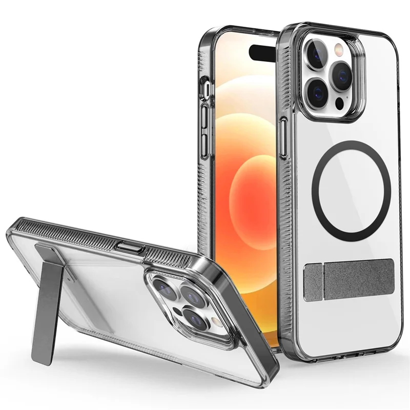 Bulk Buy G Style TPU+PC Phone Case per iPhone 15 Pro, Cover con Supporto Compatibile con MagSafe - Nero