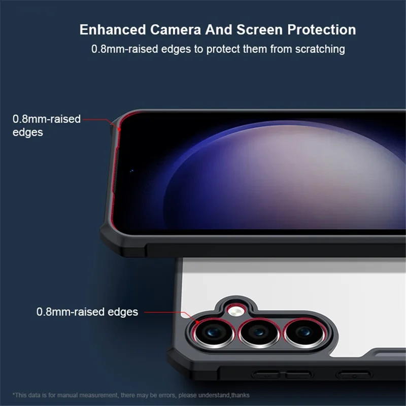 XUNDD til Samsung Galaxy S23 FE akryl+TPU beskyttende telefonbeskyttelse mod fald - Sort