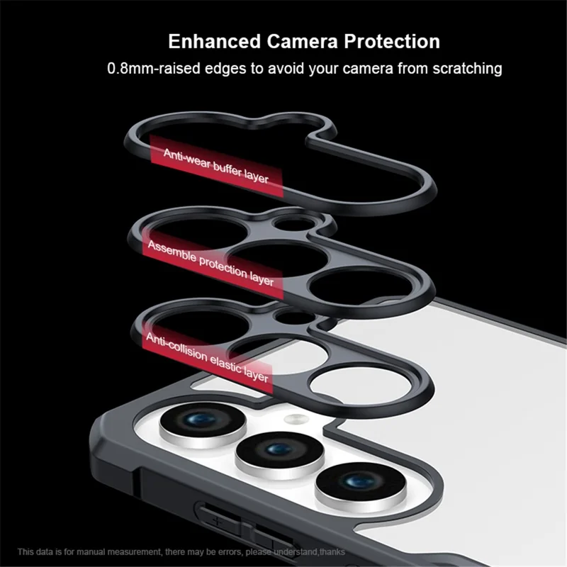 XUNDD til Samsung Galaxy S23 FE akryl+TPU beskyttende telefonbeskyttelse mod fald - Sort