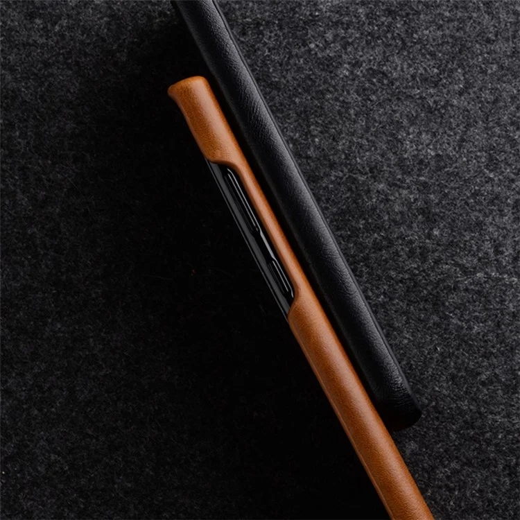 MELKCO для Xiaomi 12S Ultra 5G Противоударный телефонный чехол из неполной восковой натуральной кожи КРС с покрытием из поликарбоната - коричневый