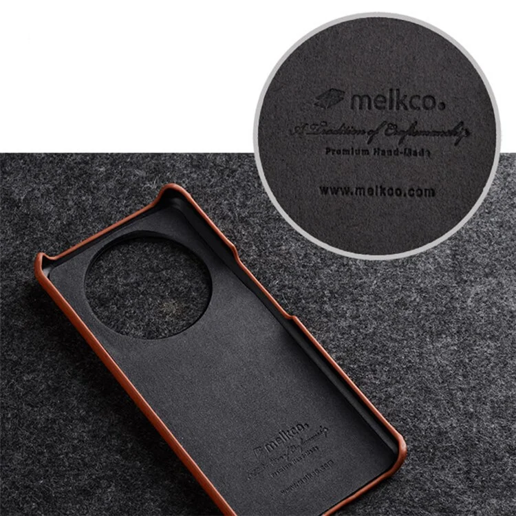 MELKCO для Xiaomi 12S Ultra 5G Противоударный телефонный чехол из неполной восковой натуральной кожи КРС с покрытием из поликарбоната - коричневый