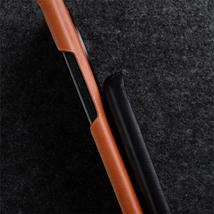 MELKCO per Xiaomi 13 Ultra Custodia protettiva in vera pelle bovina + pelle microfibrosa + copertura per telefono in PC con texture cerata - Marrone