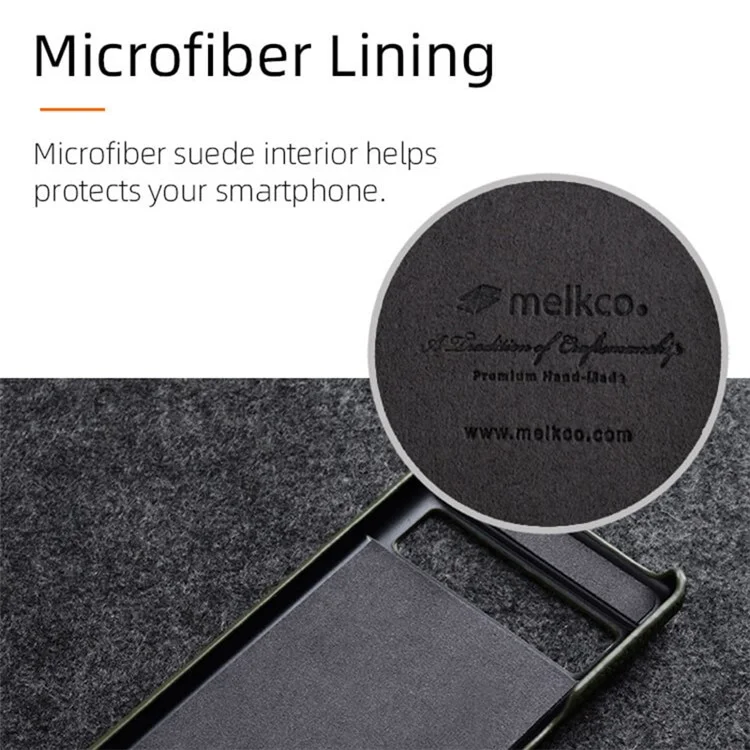 MELKCO Anti-fall Cover for Google Pixel 7 Pro 5G Genuine Cow Leather Coated PC Incomplete Phone Case - Black