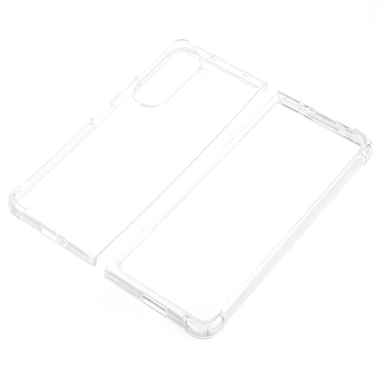 For Samsung Galaxy Z Fold5 5G Transparent Phone Case Flexible TPU Four Corners Reinforced Protective Cover