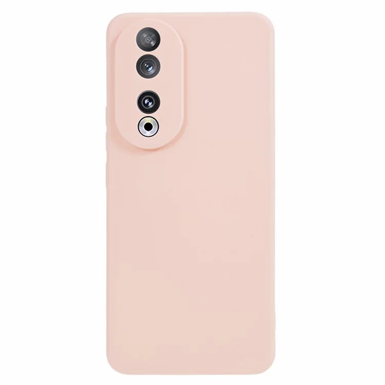 Precise Cutout Phone Case for Honor 90 , Straight Edge Shock-absorbing TPU Protective Cover - Pink