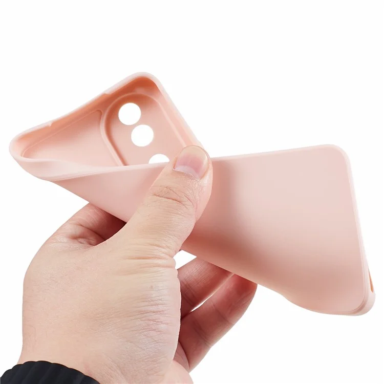 Precise Cutout Phone Case for Honor 90 , Straight Edge Shock-absorbing TPU Protective Cover - Pink