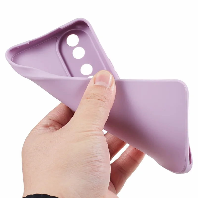 Precise Cutout Phone Case for Honor 90 Pro , Drop Protection Straight Edge Soft TPU Cover - Purple