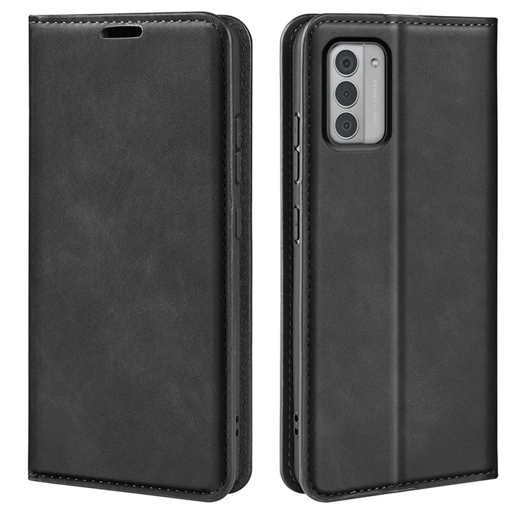 Flip Stand Cover for Nokia G42 , Skin-touch PU Leather Wallet Cell Phone Case - Black