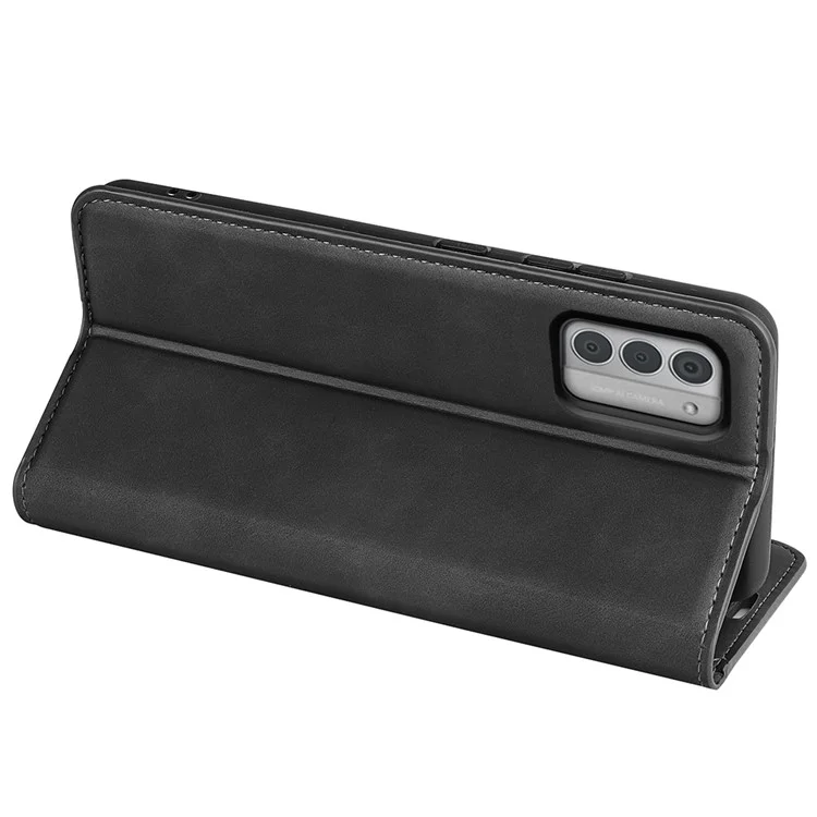Flip Stand Cover for Nokia G42 , Skin-touch PU Leather Wallet Cell Phone Case - Black