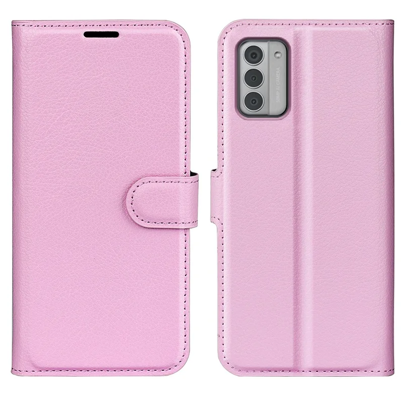 For Nokia G42 Litchi Texture Phone Stand Cover PU Leather Wallet Anti-scratch Case - Pink