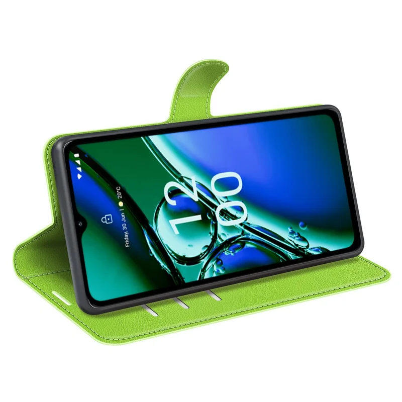 Para Nokia G42 Funda de Cartera de Piel con Textura de Litchi, Cubierta Protectora de Piel de PU Resistente a los Arañazos - Verde