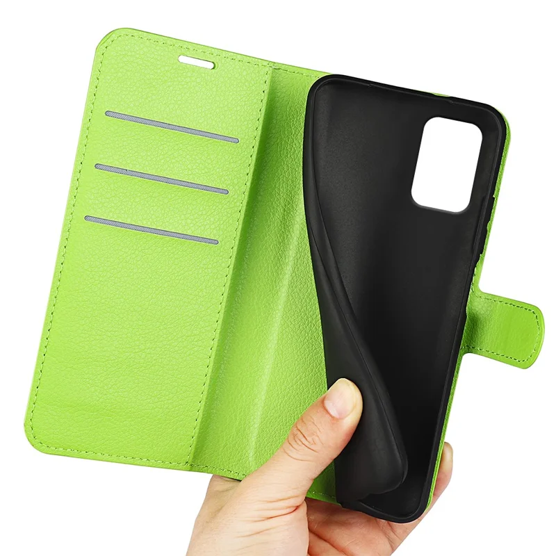 Para Nokia G42 Funda de Cartera de Piel con Textura de Litchi, Cubierta Protectora de Piel de PU Resistente a los Arañazos - Verde