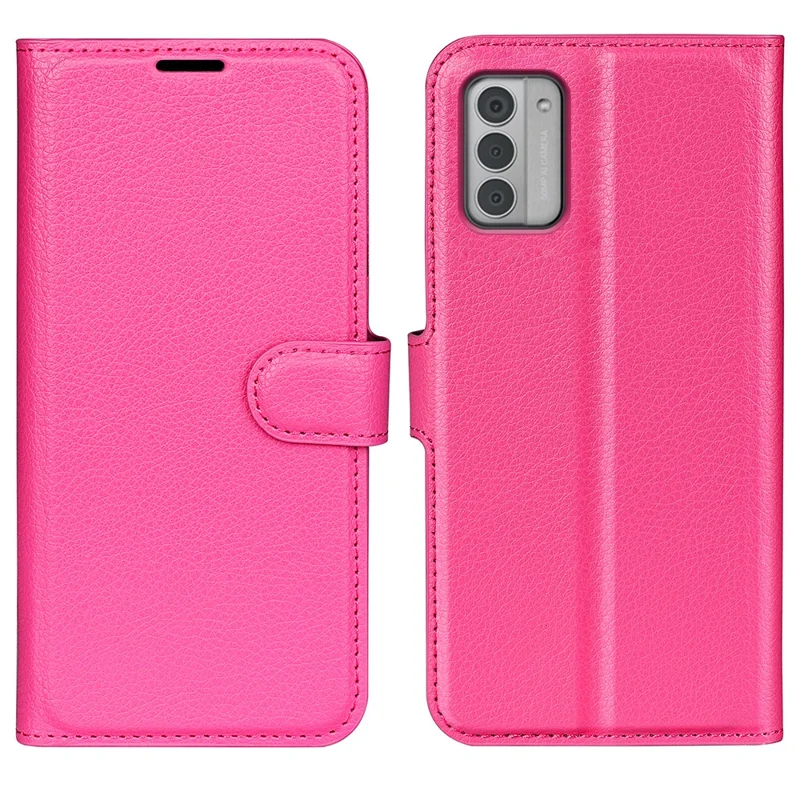 For Nokia G42 Litchi Texture Phone Stand Cover PU Leather Wallet Anti-scratch Case - Rose