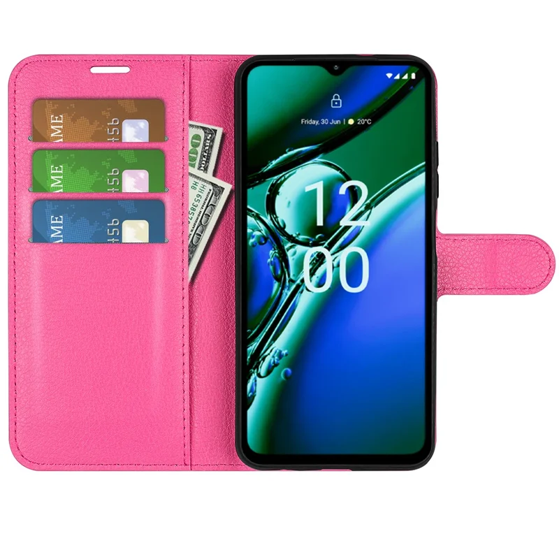 For Nokia G42 Litchi Texture Phone Stand Cover PU Leather Wallet Anti-scratch Case - Rose