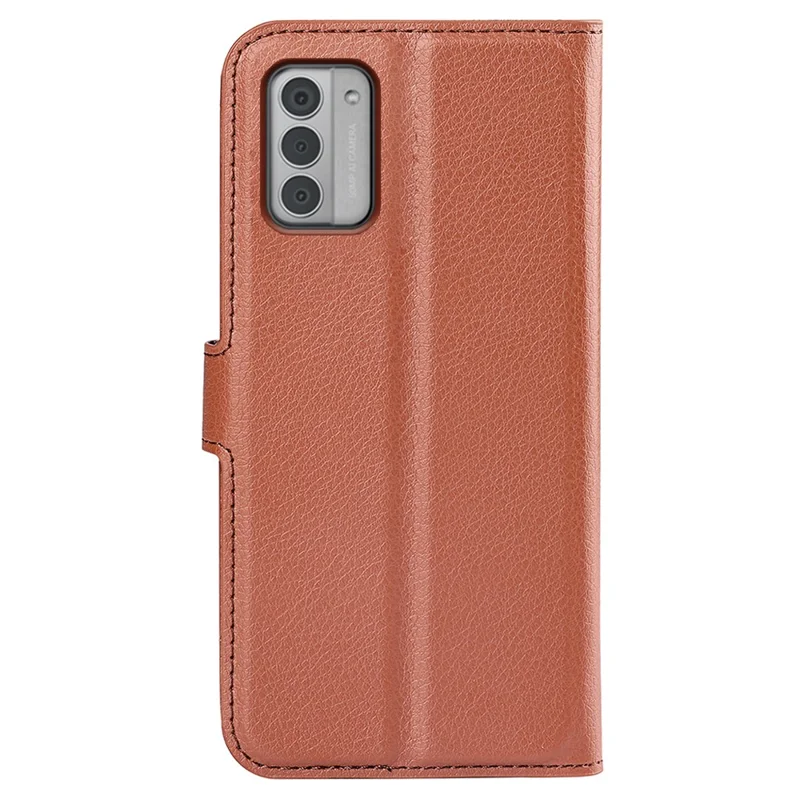 For Nokia G42 Litchi Texture Phone Stand Cover PU Leather Wallet Anti-scratch Case - Brown