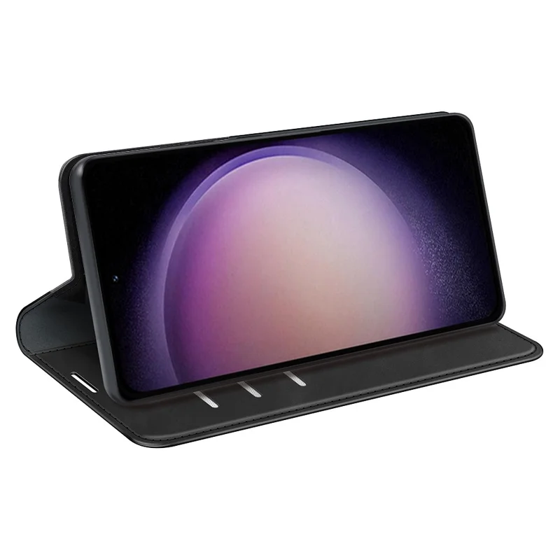 Para Samsung Galaxy S23 FE Funda de piel sintética con soporte Skin-touch Smartphone Wallet Case - Negro