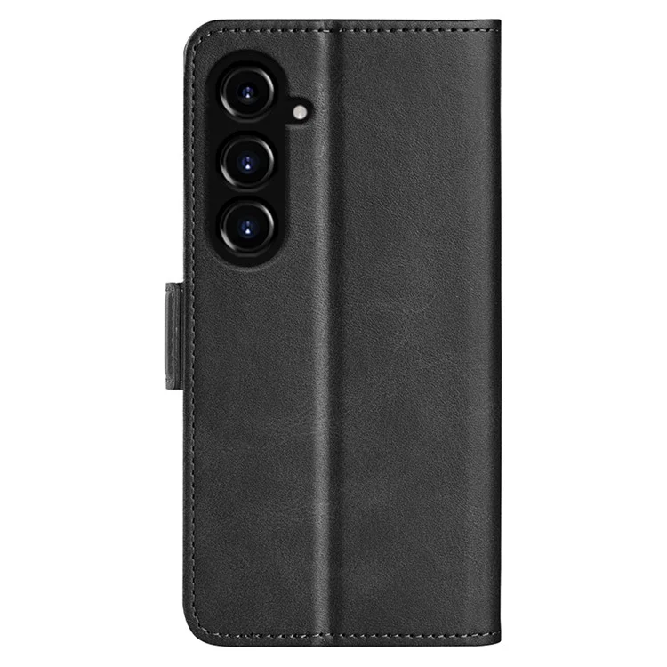 Для Samsung Galaxy S23 FE Calf Texture Cover PU Leather Wallet Phone Case с подставкой - Черный