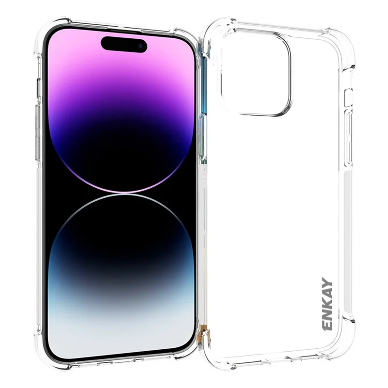 ENKAY HAT PRINCE für iPhone 15 Pro Max Transparentes TPU-Telefongehäuse mit rutschfestem Randschutz und Stoßschutz