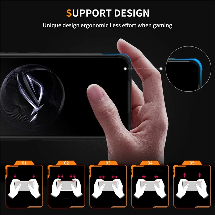 Para Asus ROG Phone 6 5G / ROG Phone 7 5G, funda de teléfono antiarañazos de PC duro + TPU, funda protectora de teléfono