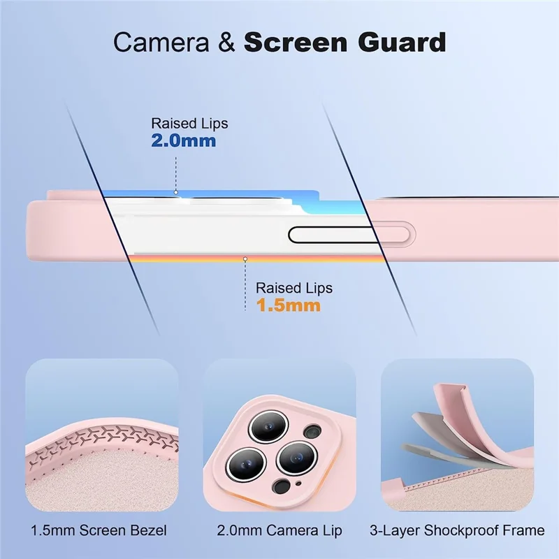 For iPhone 14 Pro Shockproof Liquid Silicone Magnetic Phone Case Kickstand Protective Cover - Pink