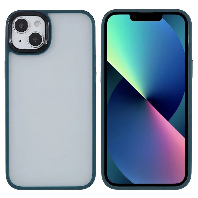 FULEXIN For iPhone 15 TPU+Acrylic Phone Case Skin-touch Scratch Resistant Cover - Dark Green