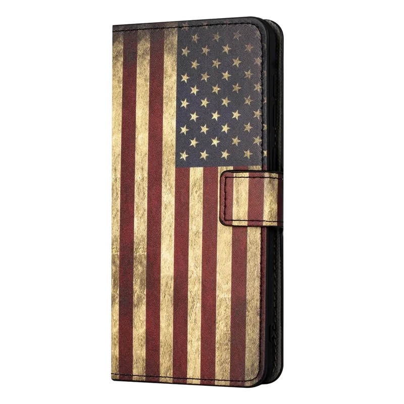 For Nokia C12 4G / C12 Pro / C12 Plus Pattern Printing Phone Leather Case Stand Wallet Cover - The American Flag