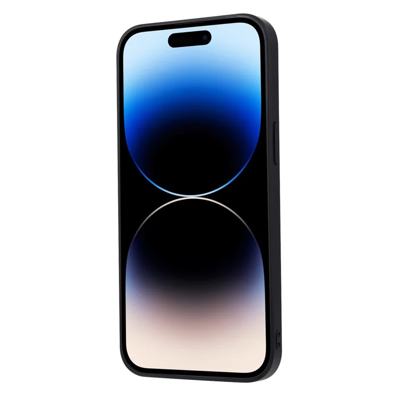 For iPhone 15 Pro Max Calf Texture Phone Case Card Slots Kickstand PU Leather Coated TPU Back Cover - Red