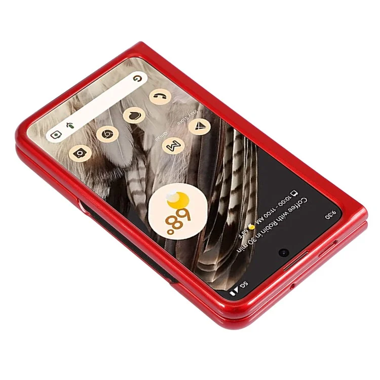 For Google Pixel Fold Electroplating TPU Frame + Hard PC Case Glitter Sequins Cell Phone Case - Red