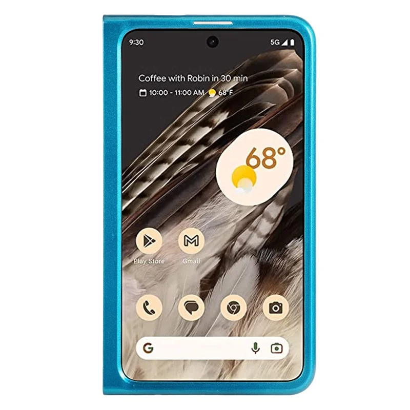 For Google Pixel Fold Electroplating TPU Frame + Hard PC Case Glitter Sequins Cell Phone Case - Blue