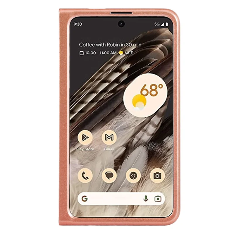 For Google Pixel Fold Electroplating TPU Frame + Hard PC Case Glitter Sequins Cell Phone Case - Rose Gold