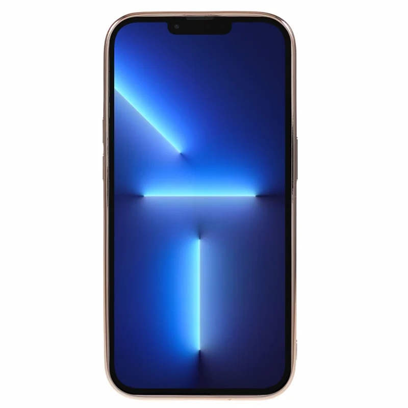 Electroplating Phone Cover for iPhone 13 Pro , Genuine Cow Leather+PC+TPU Cell Phone Case - Brown