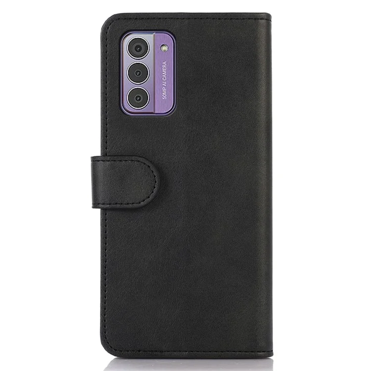 Para Nokia G42 Anti-Scratch Cowhide Texture Phone Wallet Case PU Leather Phone Stand Cover - Preto