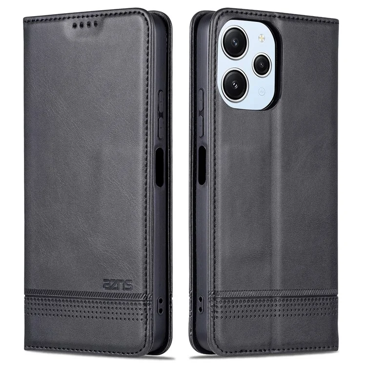 AZNS Para Xiaomi Redmi 12 4G Soporte de Soporte Funda Telefónica  Funda de Billetera de Cuero PU Magnética Carcasa de Teléfono - Negro