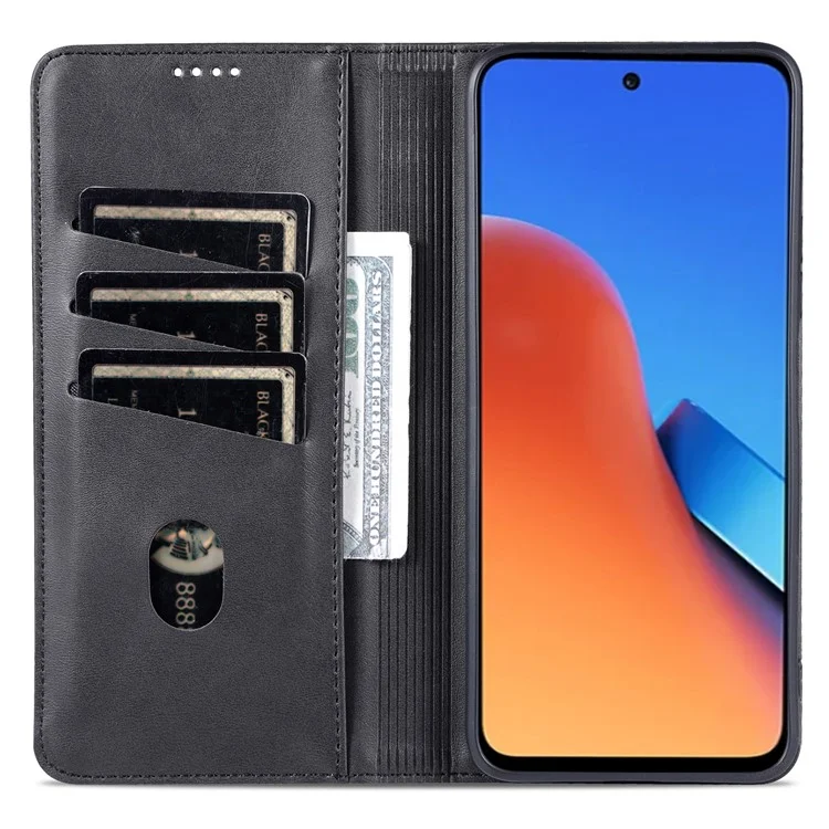 AZNS Para Xiaomi Redmi 12 4G Soporte de Soporte Funda Telefónica  Funda de Billetera de Cuero PU Magnética Carcasa de Teléfono - Negro